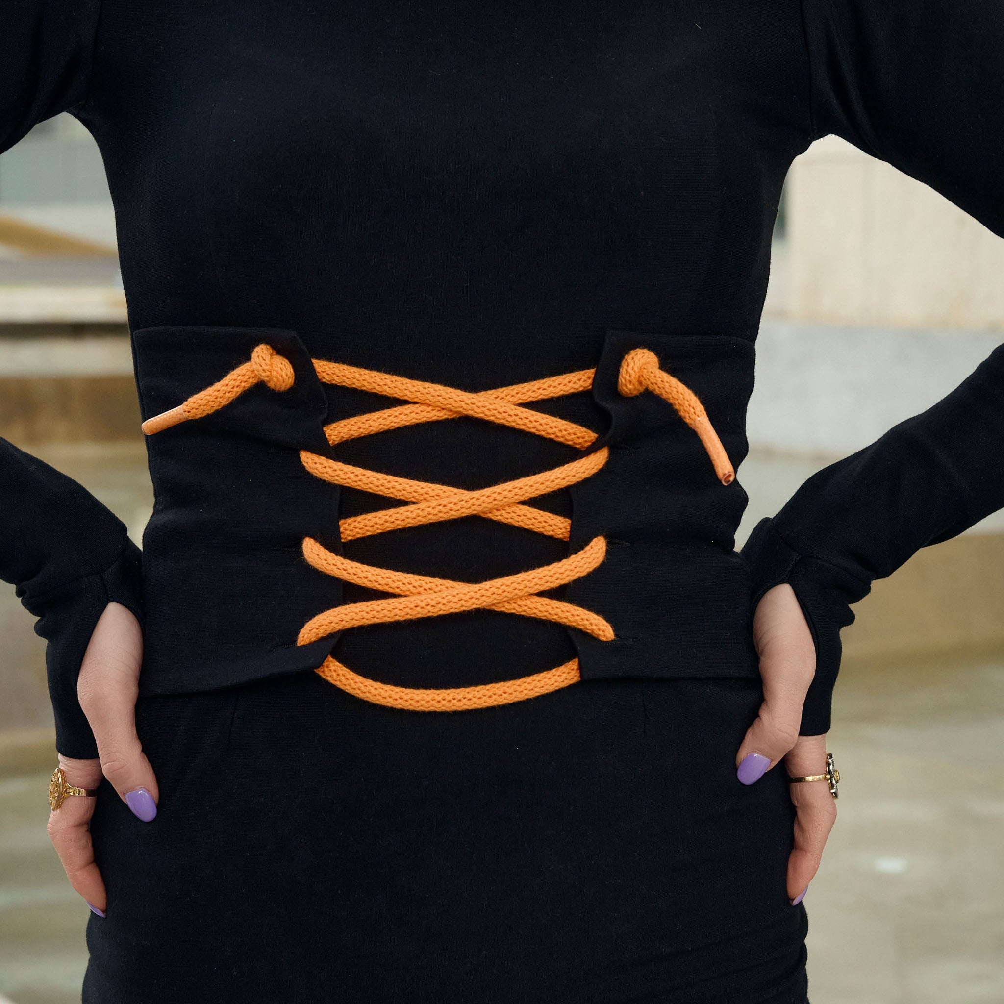 THE CORSET DRESS WITH NEON CORDS