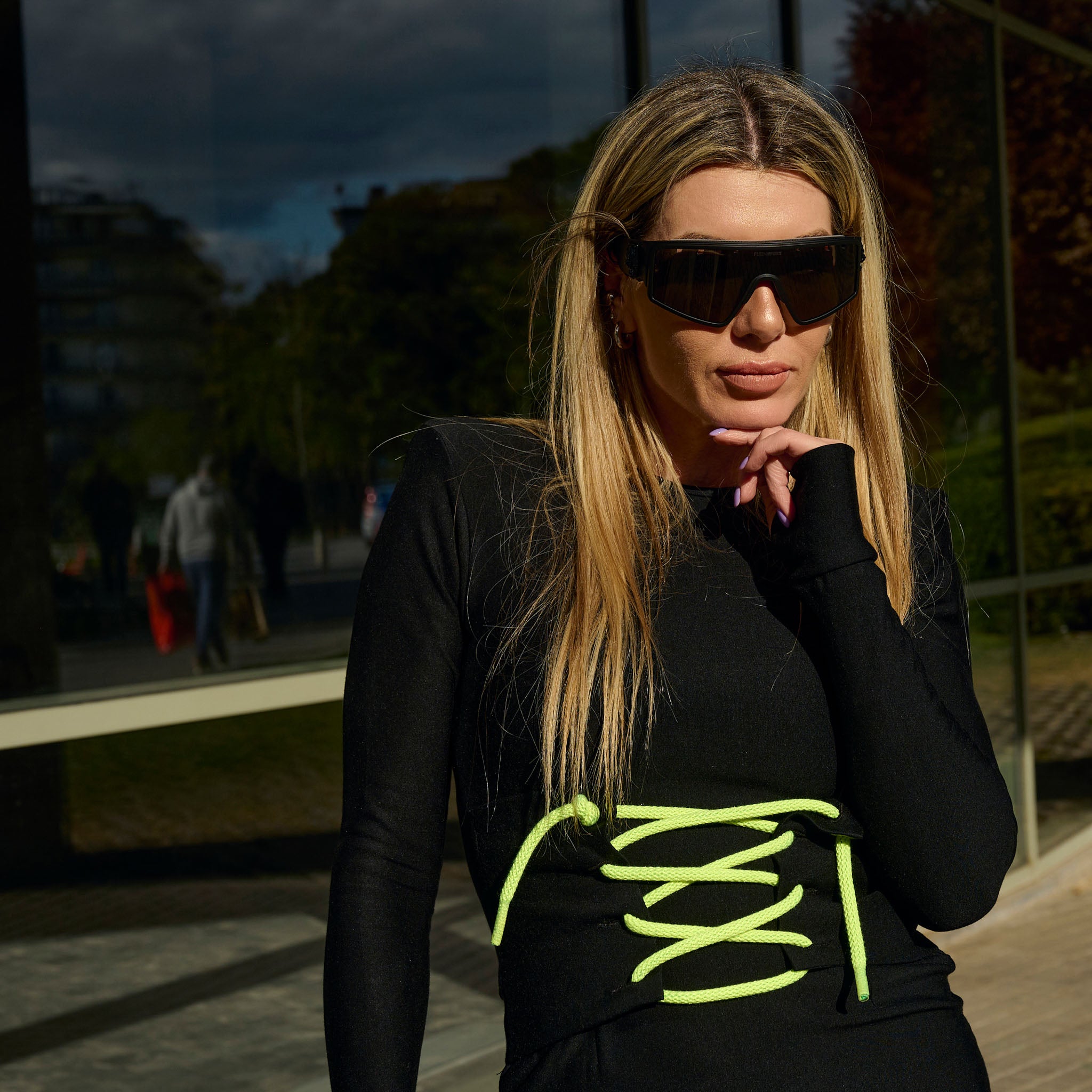 THE CORSET DRESS WITH NEON CORDS