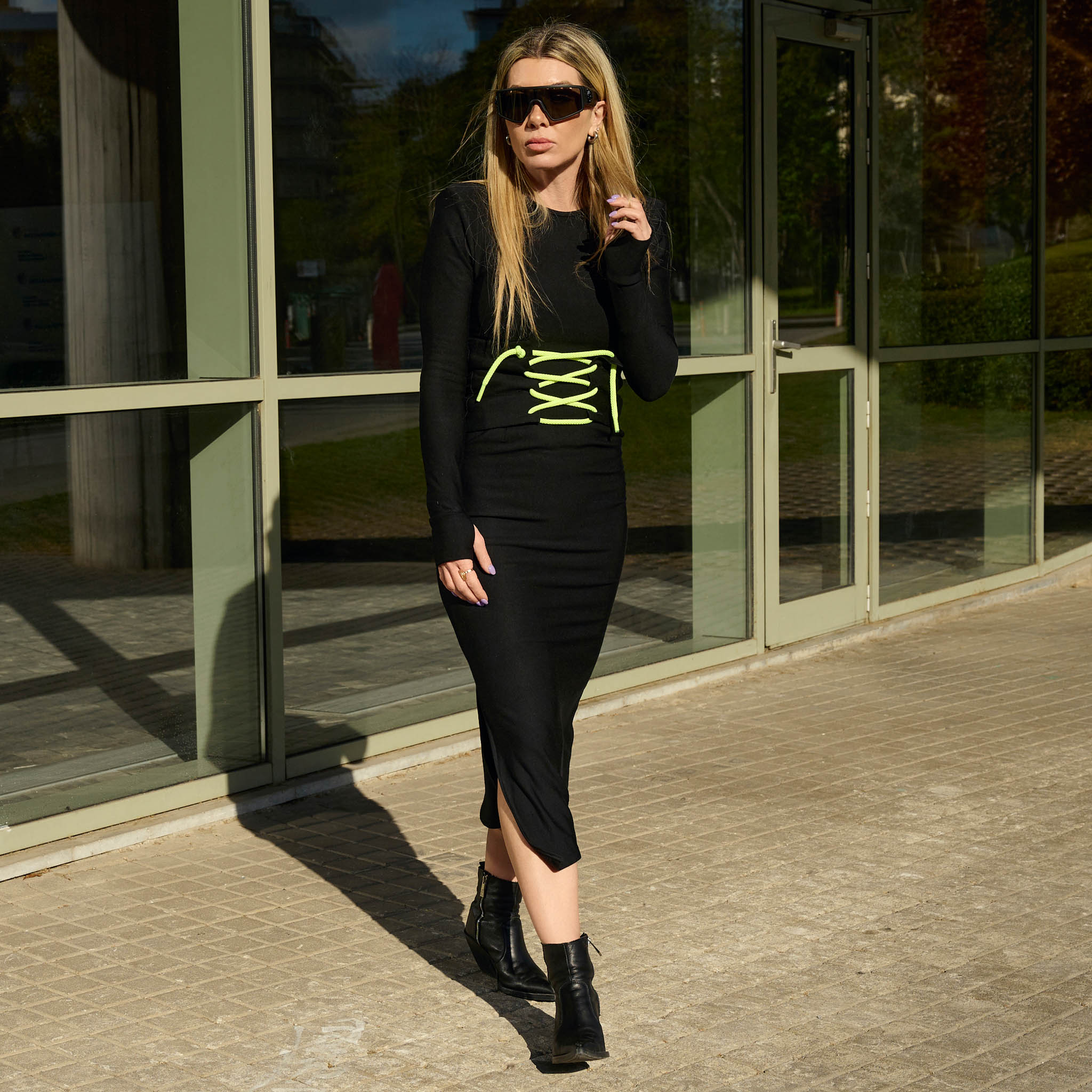THE CORSET DRESS WITH NEON CORDS