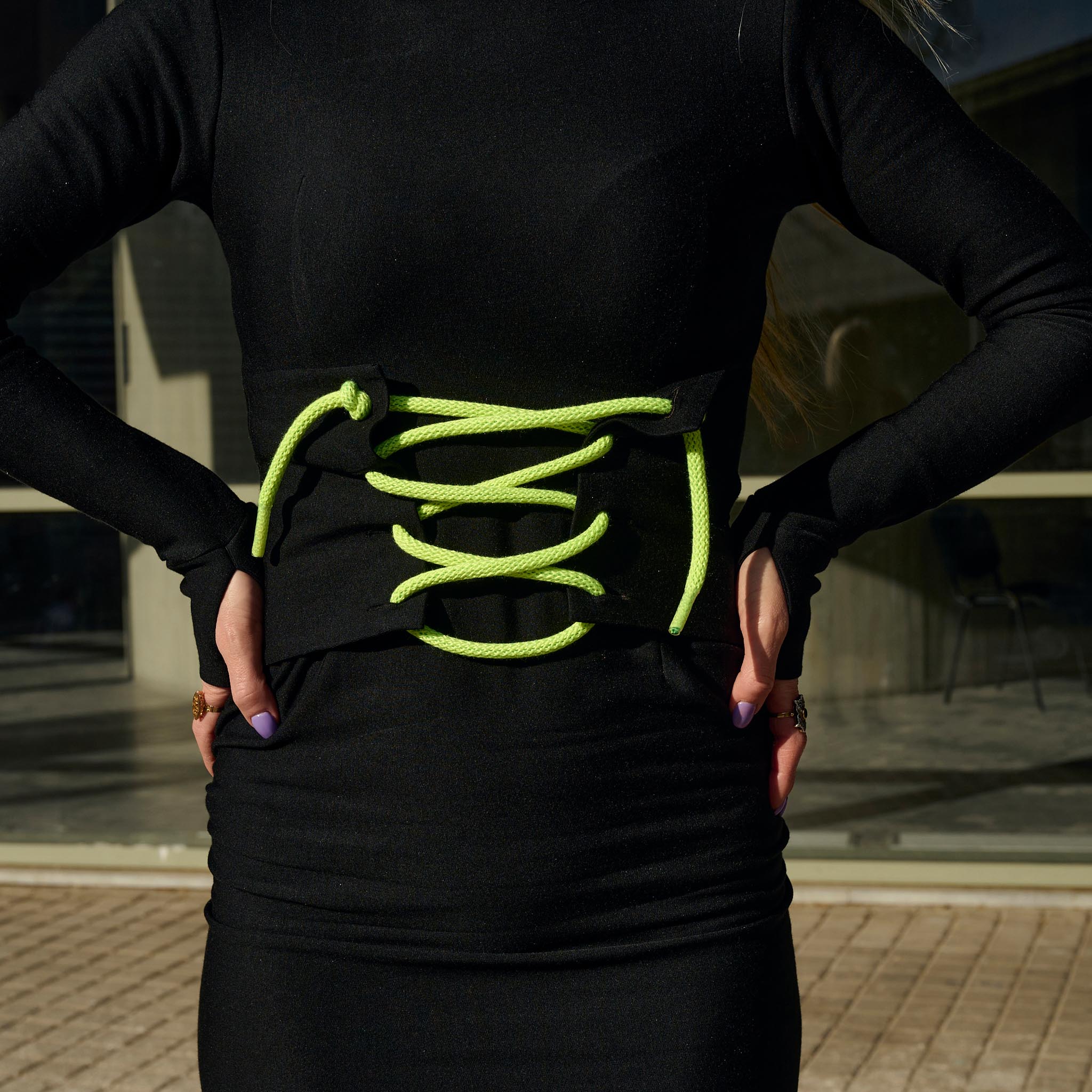 THE CORSET DRESS WITH NEON CORDS