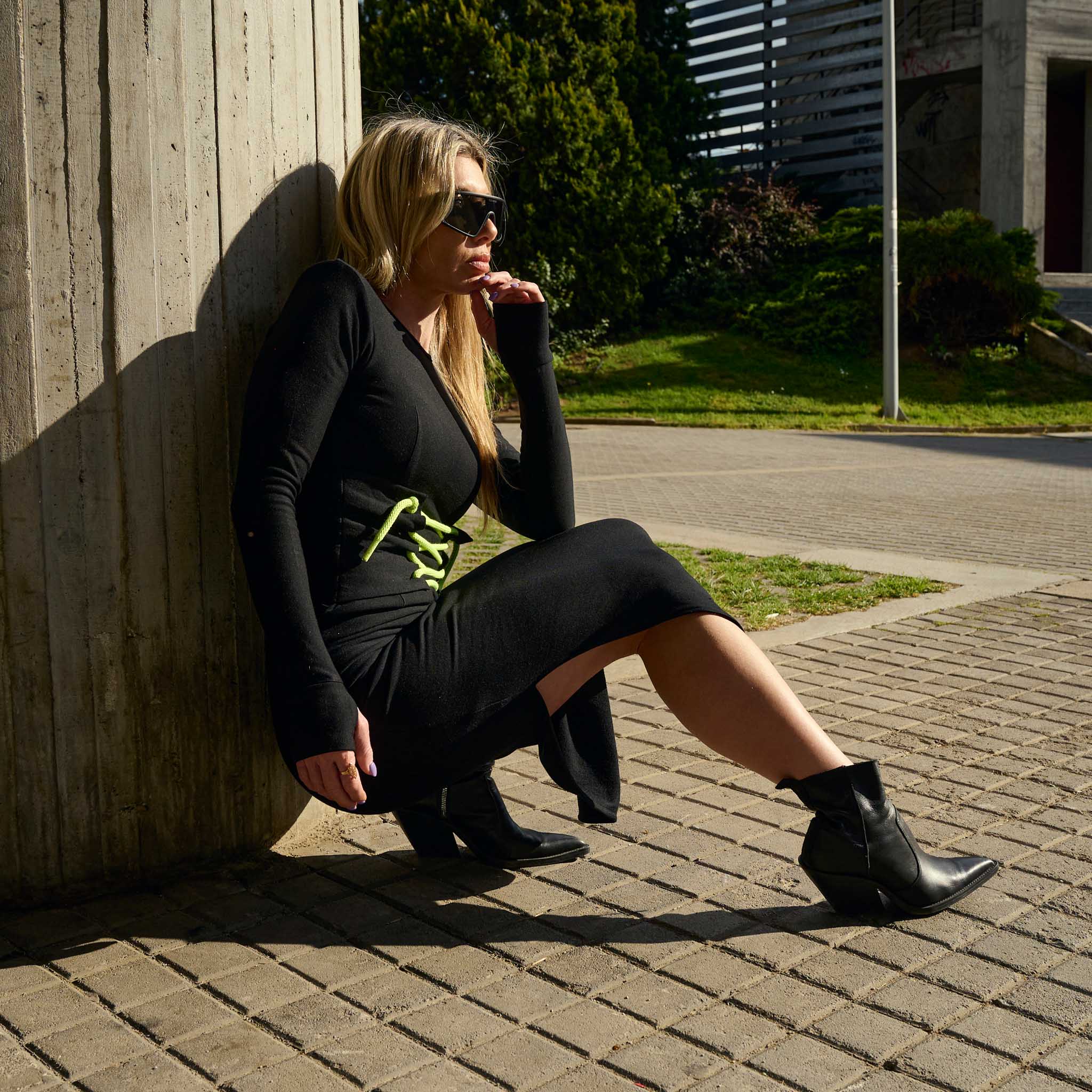 THE CORSET DRESS WITH NEON CORDS