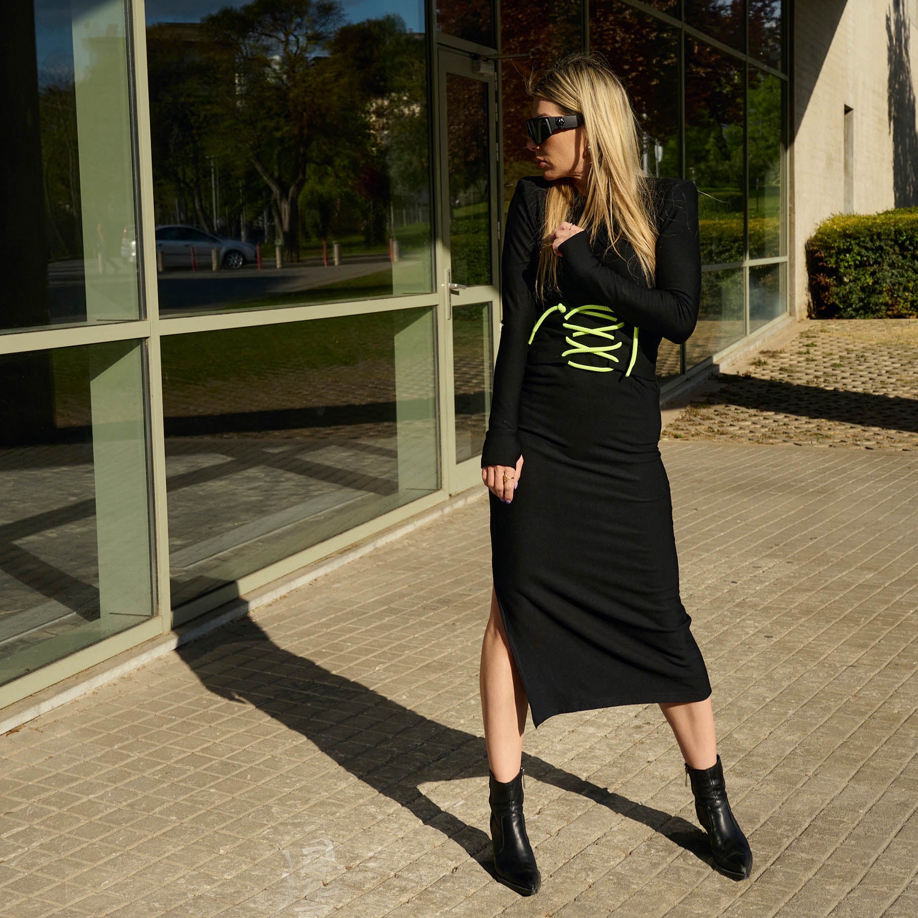 THE CORSET DRESS WITH NEON CORDS