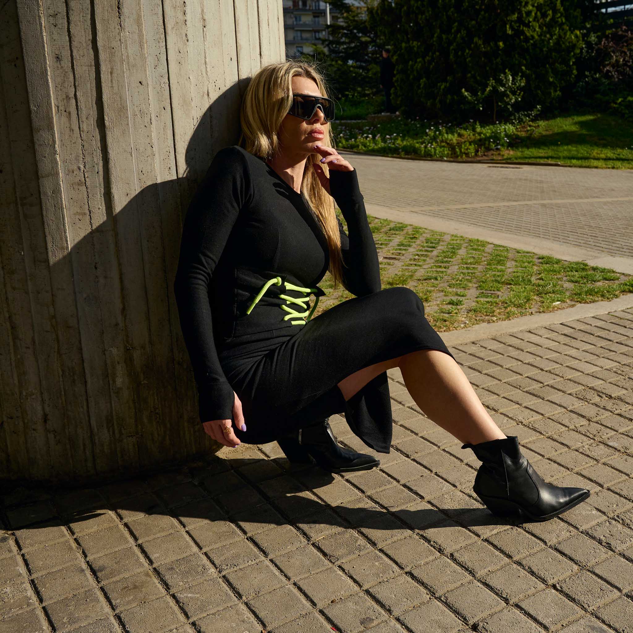 THE CORSET DRESS WITH NEON CORDS