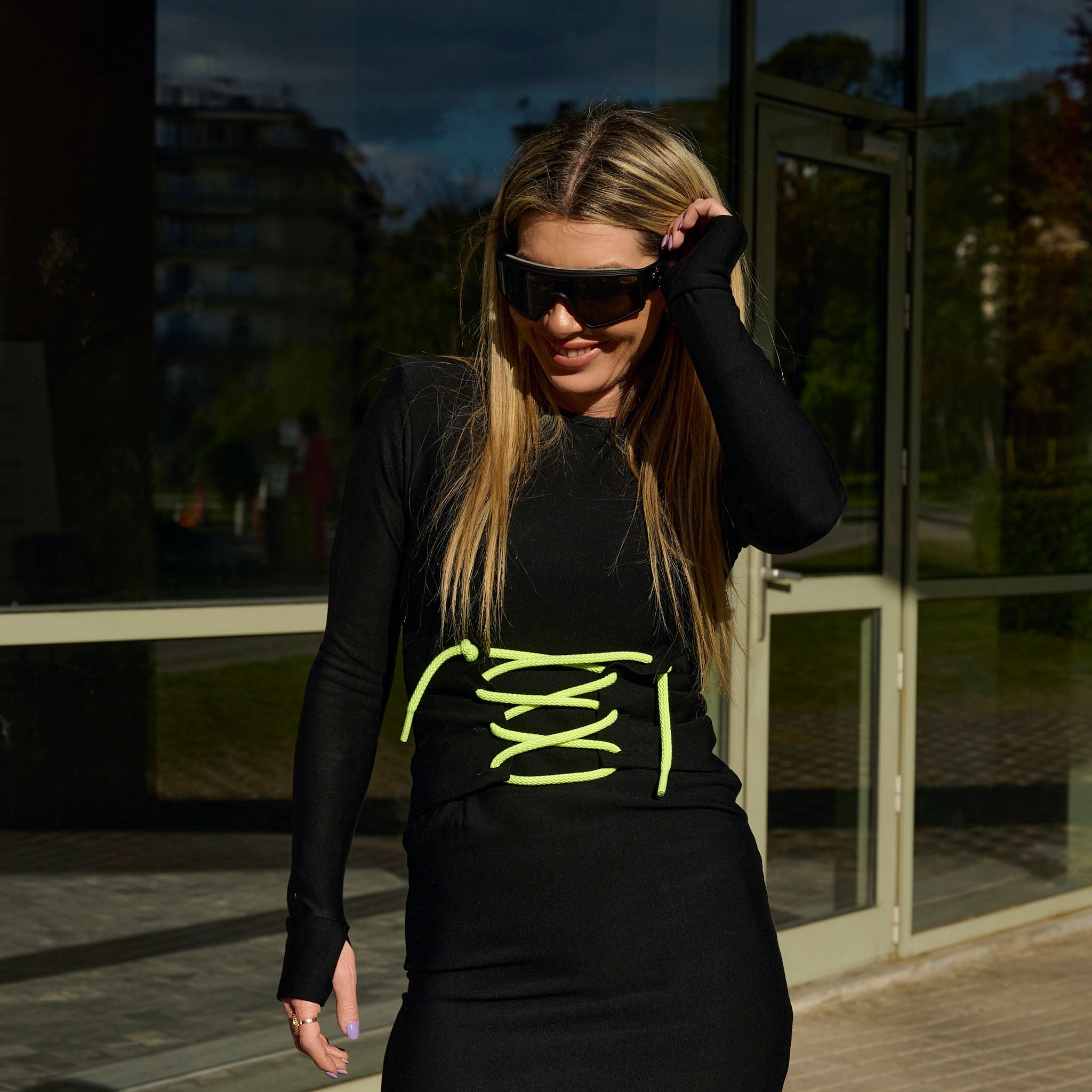 THE CORSET DRESS WITH NEON CORDS