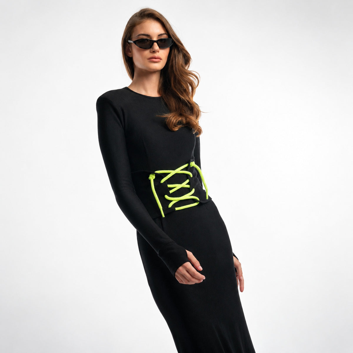 THE CORSET DRESS WITH NEON CORDS
