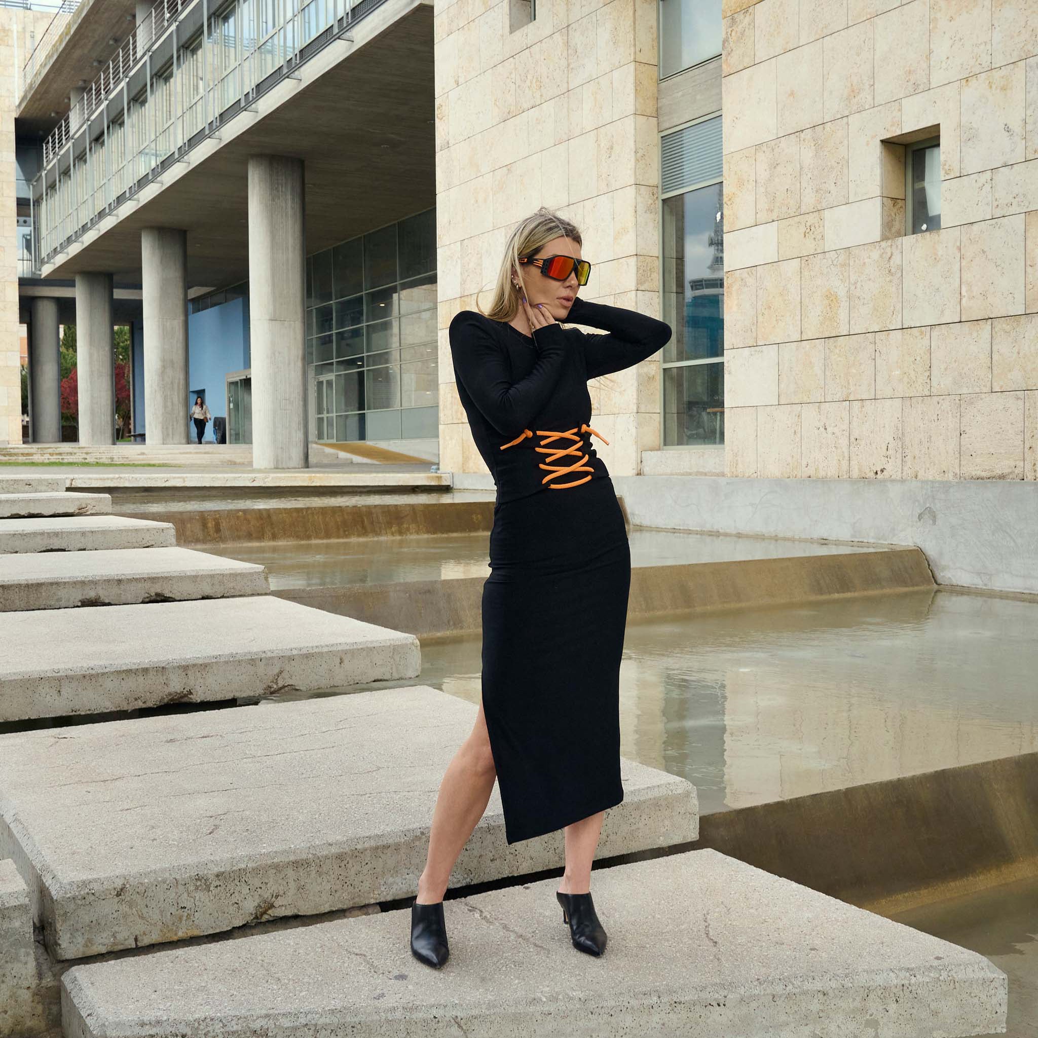 THE CORSET DRESS WITH NEON CORDS