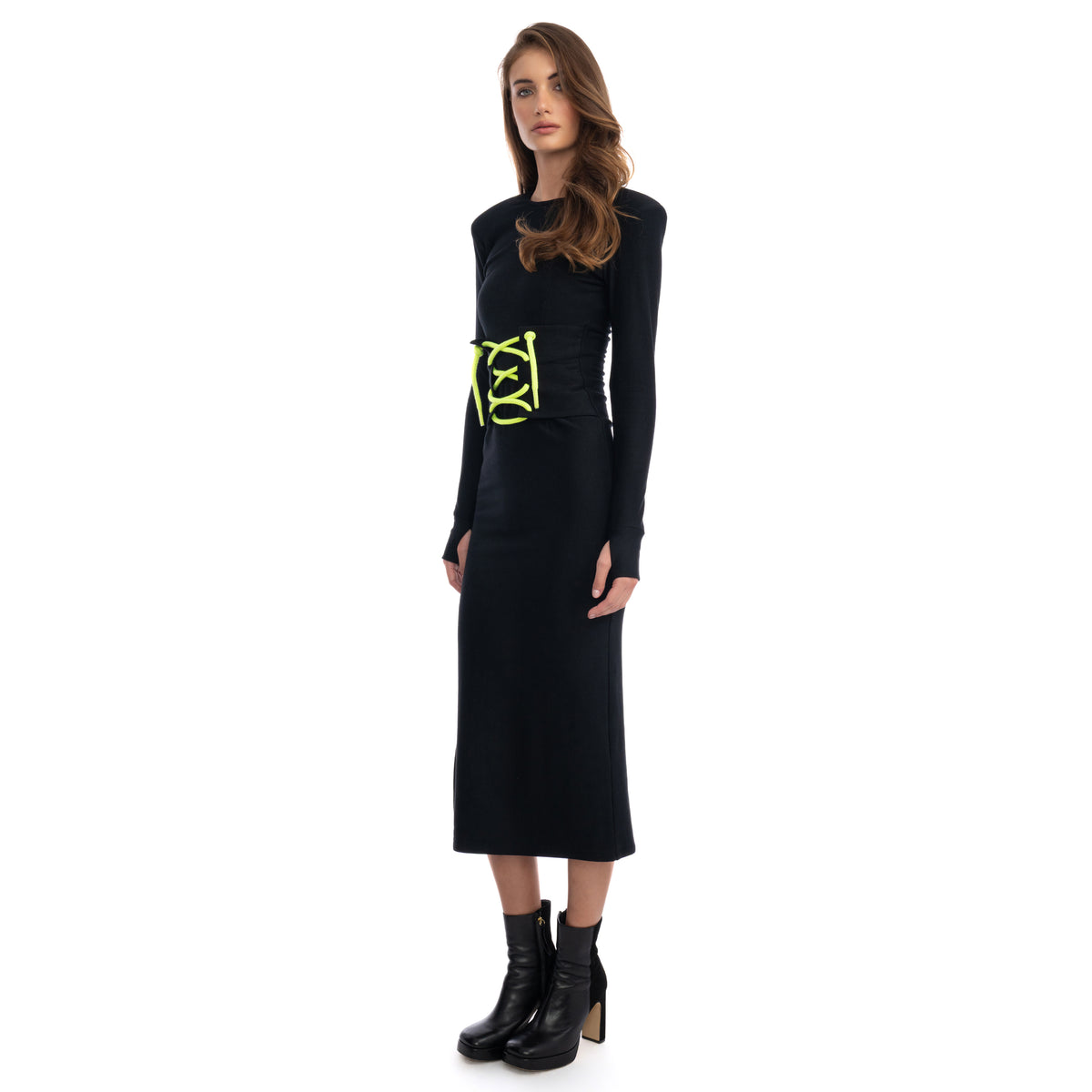 THE CORSET DRESS WITH NEON CORDS