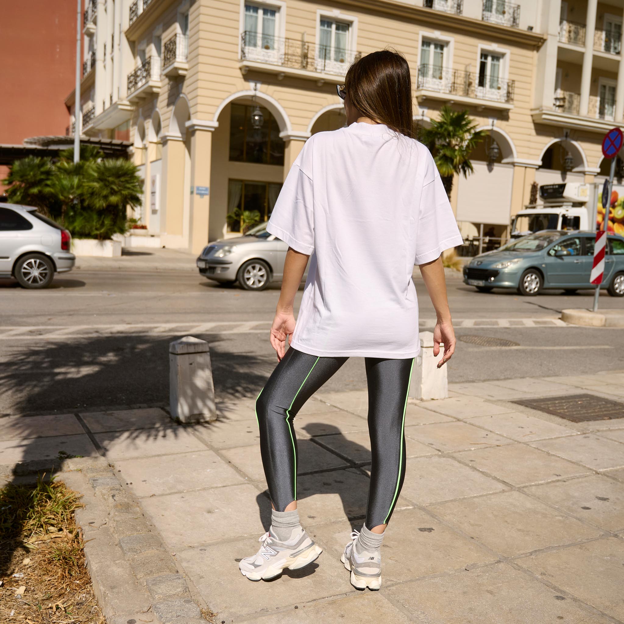 THE SLING GREY METALLIC LEGGINGS