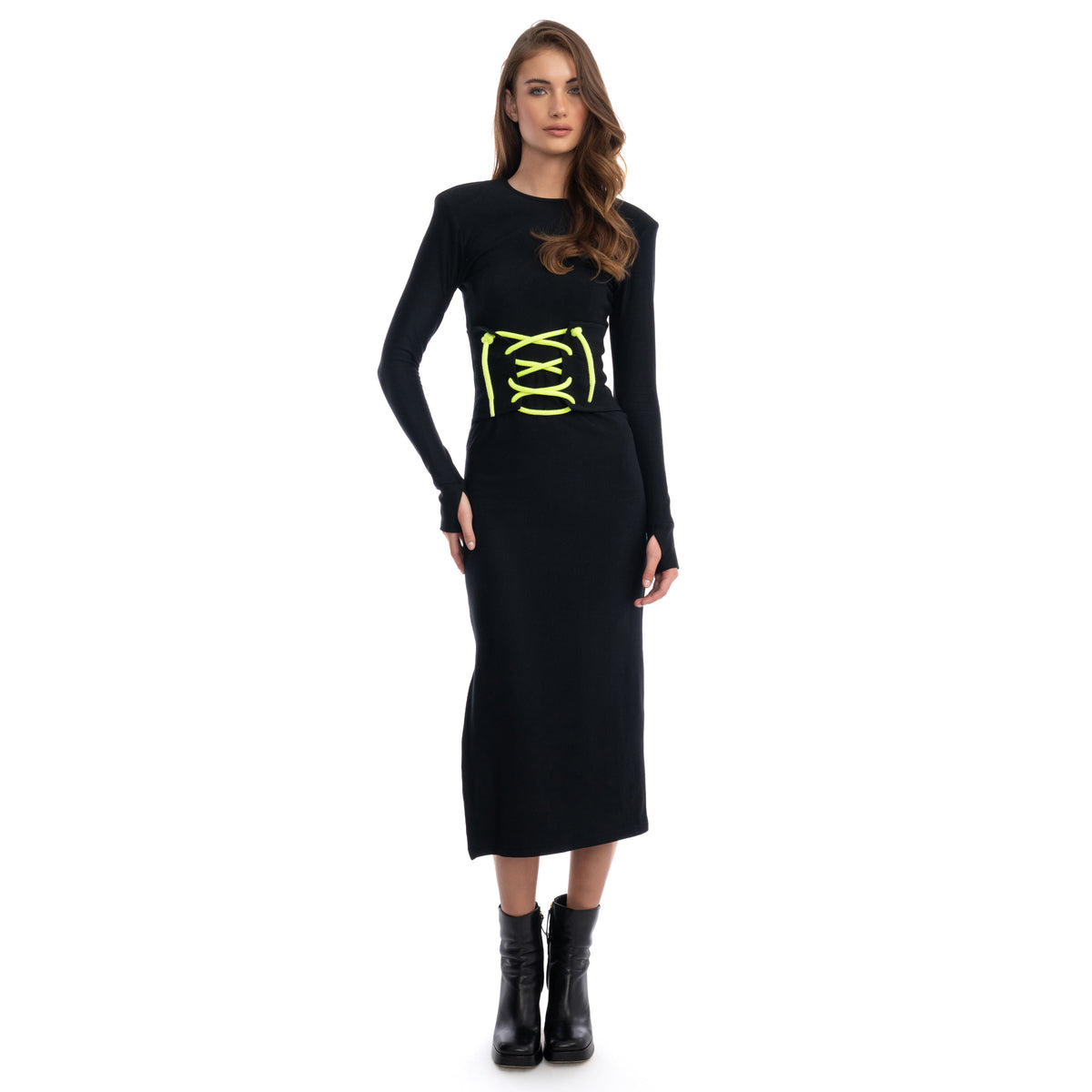 THE CORSET DRESS WITH NEON CORDS