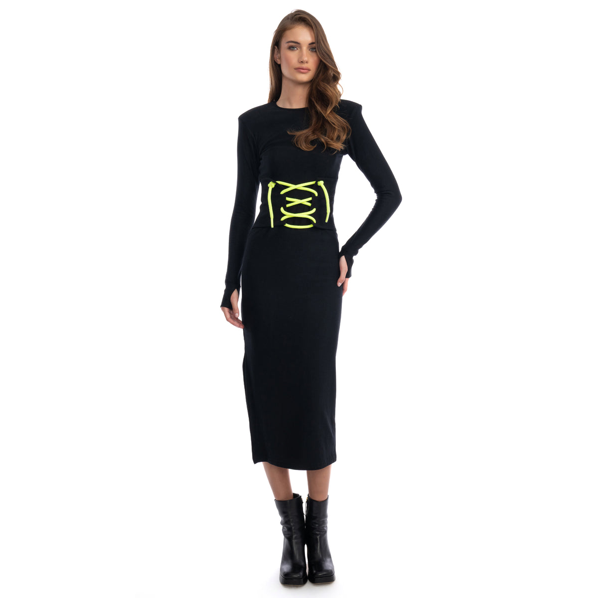 THE CORSET DRESS WITH NEON CORDS